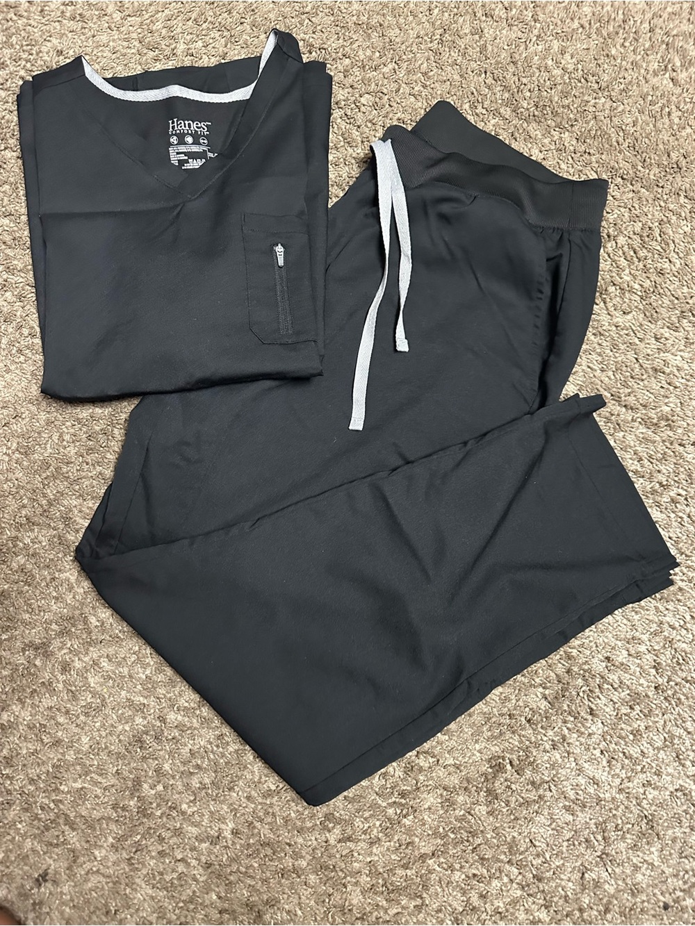 Hanes Black scrubs set *please read the description*
